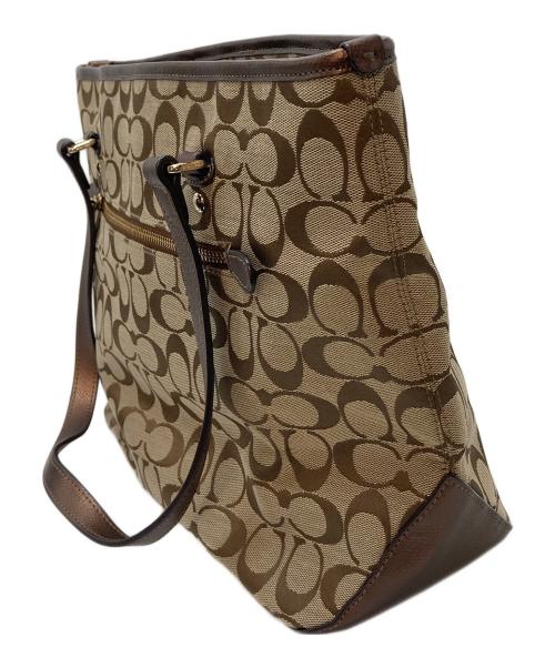 COACH（コーチ）COACH (コーチ) シグネチャートートバッグ ベージュ サイズ:実寸参照の古着・服飾アイテム
