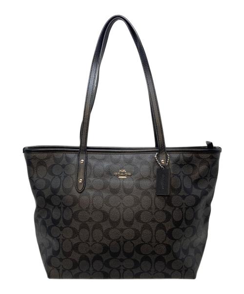 COACH（コーチ）COACH (コーチ) シグネチャー トートバッグ　 ブラック サイズ:実寸参照の古着・服飾アイテム