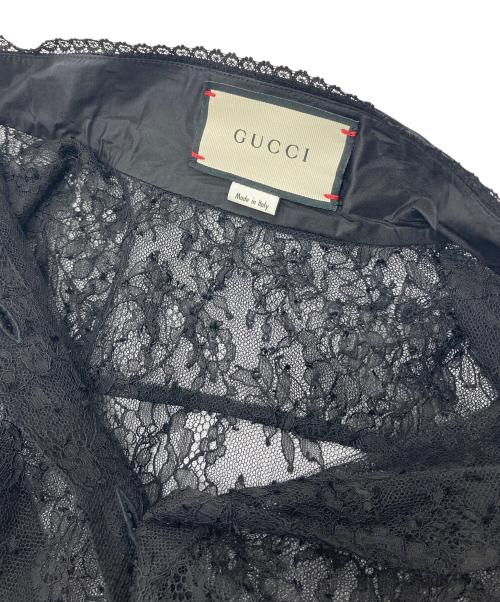 GUCCI（グッチ）GUCCI (グッチ) フラワーレースワンピース　長袖ワンピース　花柄　イタリア製 ブラック サイズ:36の古着・服飾アイテム