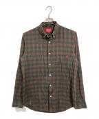 SUPREMEシュプリーム）の古着「Mini Shadow Plaid Shirt  ミニシャドウプレイドシャツ　チェックシャツ　長袖シャツ」｜レッド×グリーン