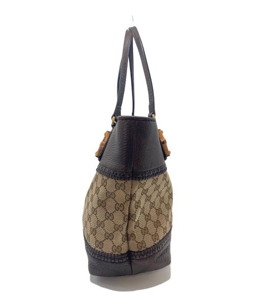 GUCCI（グッチ）GUCCI (グッチ) バンブーGGキャンバストートバッグ　トートバッグ　イタリア製 ベージュの古着・服飾アイテム