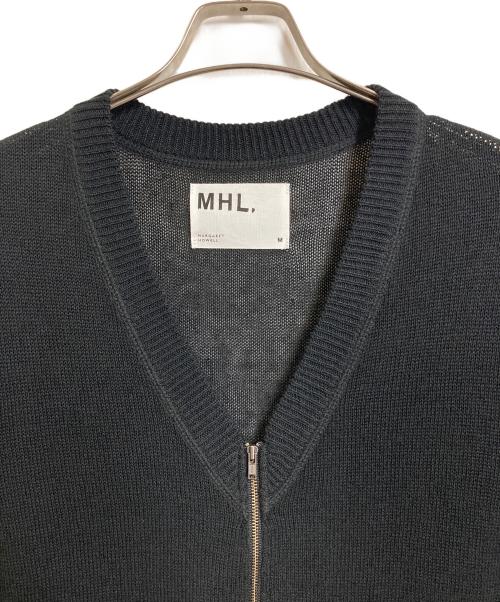 MHL（エムエイチエル）MHL (エムエイチエル) ジップニットベスト　ニットベスト　リネン混ニット ブラック サイズ:Mの古着・服飾アイテム
