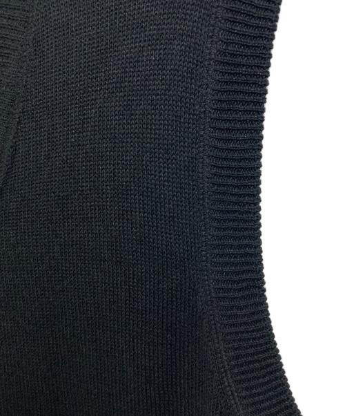 MHL（エムエイチエル）MHL (エムエイチエル) ジップニットベスト　ニットベスト　リネン混ニット ブラック サイズ:Mの古着・服飾アイテム