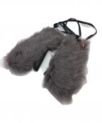 Karl Donoghueカールドノヒュー）の古着「ムートン ミトン　ラムスキン　羊革　手袋　イギリス製」｜グレー