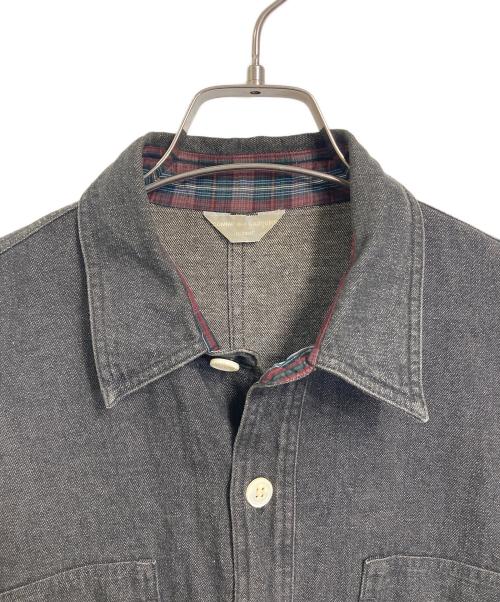 COMME des GARCONS HOMME（コムデギャルソン オム）COMME des GARCONS HOMME (コムデギャルソン オム) シルク切替ブラックデニムシャツ　長袖シャツ　デザインシャツ　 田中オム期 グレータグ　日本製 グレー サイズ:実寸参照の古着・服飾アイテム