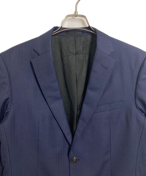 BLACK LABEL CRESTBRIDGE（ブラックレーベル クレストブリッジ）BLACK LABEL CRESTBRIDGE (ブラックレーベル クレストブリッジ) セットアップスーツ　パンツスーツ　2Bジャケット　ジャケット　パンツ　ストライプ　日本製 ネイビー サイズ:98-86-180 42Lの古着・服飾アイテム