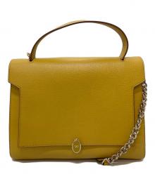 ANYA HINDMARCH（アニヤ・ハインドマーチ）の古着「チェーンショルダーバッグ　2WAYバッグ　ハンドバッグ　ショルダーバッグ　バサースト」｜イエロー