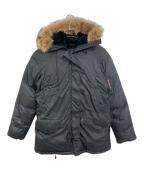 POLO JEANS CO.ポロジーンズカンパニー）の古着「ダウンジャケット　アウター　フード付き ファー付き」｜ブラック