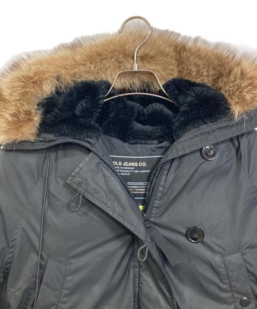 POLO JEANS CO.（ポロジーンズカンパニー）POLO JEANS CO. (ポロジーンズカンパニー) ダウンジャケット　アウター　フード付き ファー付き ブラック サイズ:Sの古着・服飾アイテム