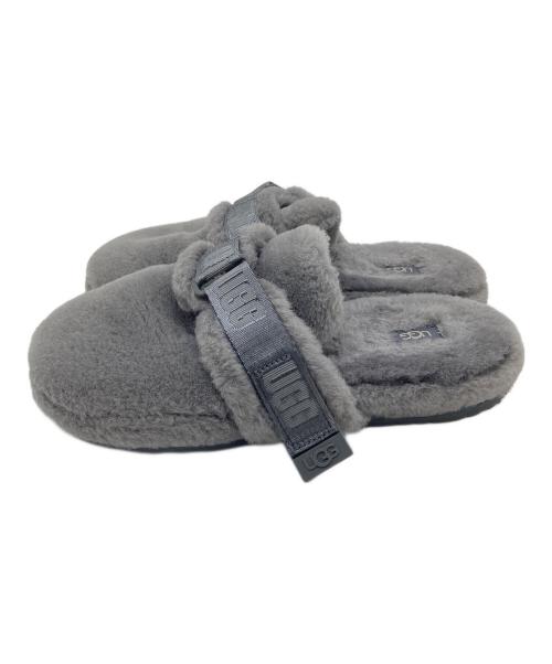 UGG（アグ）UGG (アグ) Fluff Itサンダル ヴァンプストラップ　ボアサンダル　ファーサンダル　サボサンダル グレー サイズ:US9の古着・服飾アイテム