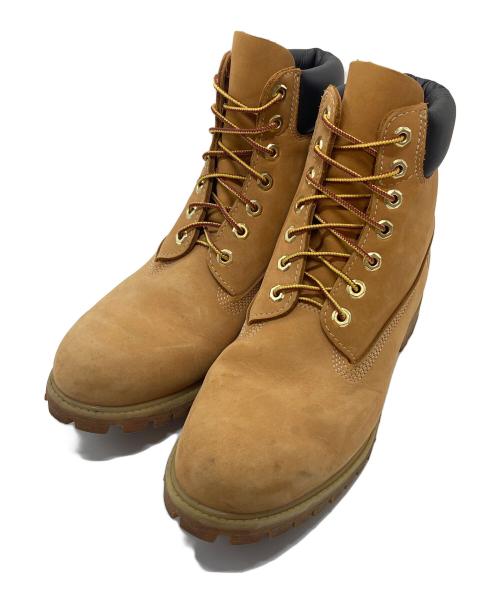 Timberland（ティンバーランド）Timberland (ティンバーランド) 6インチブーツ　レースアップブーツ　イエローブーツ　イエローヌバック ブラウン サイズ:9 1/2Wの古着・服飾アイテム