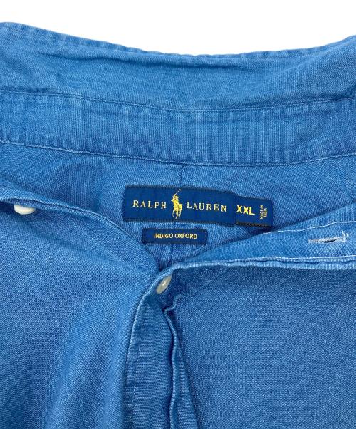 RALPH LAUREN（ラルフローレン）RALPH LAUREN (ラルフローレン) 半袖シャツ　インディゴシャツ　ワンポイント刺繍 ネイビー サイズ:XXLの古着・服飾アイテム