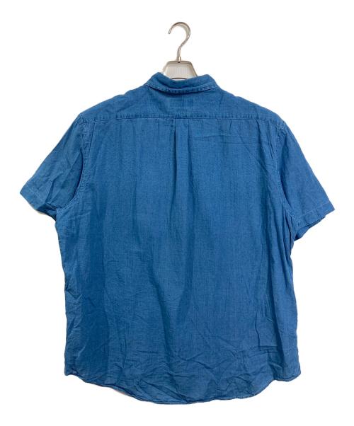RALPH LAUREN（ラルフローレン）RALPH LAUREN (ラルフローレン) 半袖シャツ　インディゴシャツ　ワンポイント刺繍 ネイビー サイズ:XXLの古着・服飾アイテム