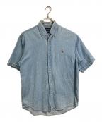 POLO RALPH LAURENポロ・ラルフローレン）の古着「【古着】ポニー刺繍半袖デニムシャツ　半袖シャツ　」｜スカイブルー