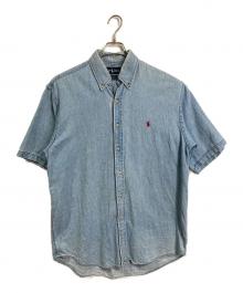 POLO RALPH LAUREN（ポロ・ラルフローレン）の古着「【古着】ポニー刺繍半袖デニムシャツ　半袖シャツ　」｜スカイブルー