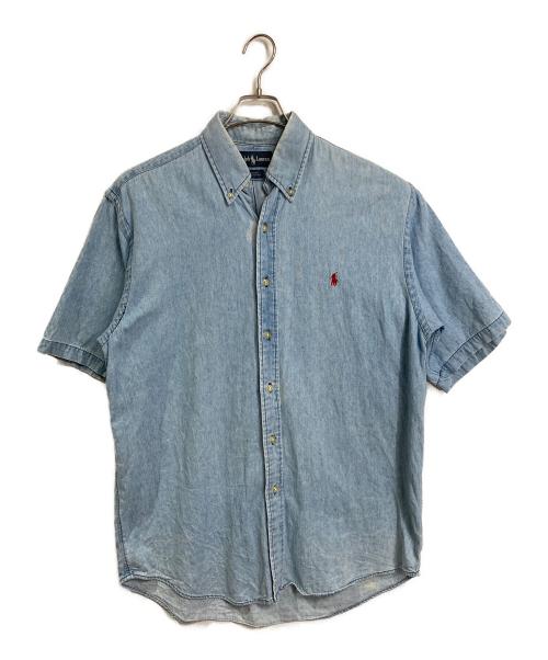 POLO RALPH LAUREN（ポロ・ラルフローレン）POLO RALPH LAUREN (ポロ・ラルフローレン) 【古着】ポニー刺繍半袖デニムシャツ　半袖シャツ　 スカイブルー サイズ:Mの古着・服飾アイテム