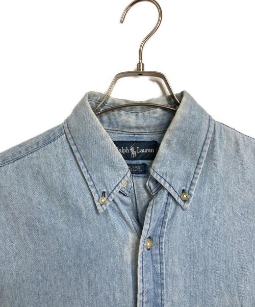 POLO RALPH LAUREN（ポロ・ラルフローレン）POLO RALPH LAUREN (ポロ・ラルフローレン) 【古着】ポニー刺繍半袖デニムシャツ　半袖シャツ　 スカイブルー サイズ:Mの古着・服飾アイテム