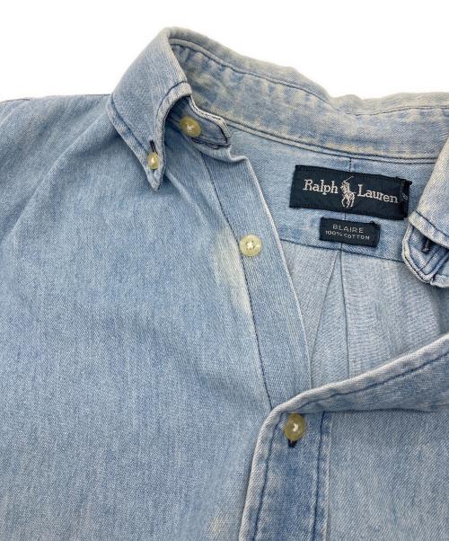 POLO RALPH LAUREN（ポロ・ラルフローレン）POLO RALPH LAUREN (ポロ・ラルフローレン) 【古着】ポニー刺繍半袖デニムシャツ　半袖シャツ　 スカイブルー サイズ:Mの古着・服飾アイテム