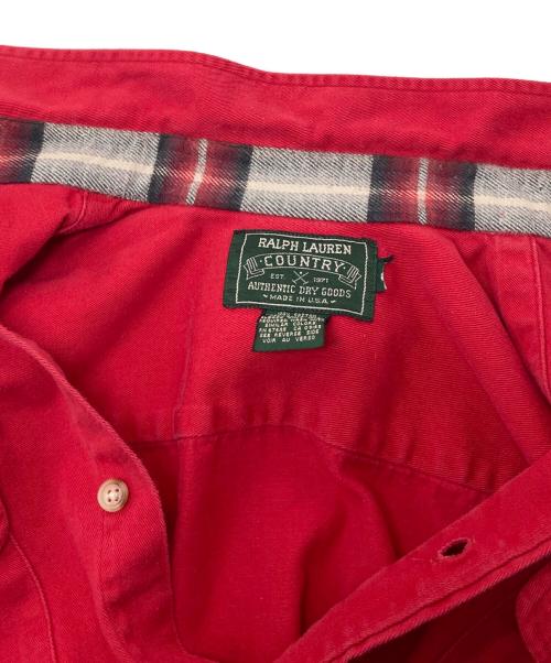 POLO COUNTRY（ポロカントリー）POLO COUNTRY (ポロカントリー) 【古着】80’S～90’S シャツ　長袖シャツ　80年代　90年代　USA製 レッド サイズ:実寸参照（サイズタグ欠損）の古着・服飾アイテム