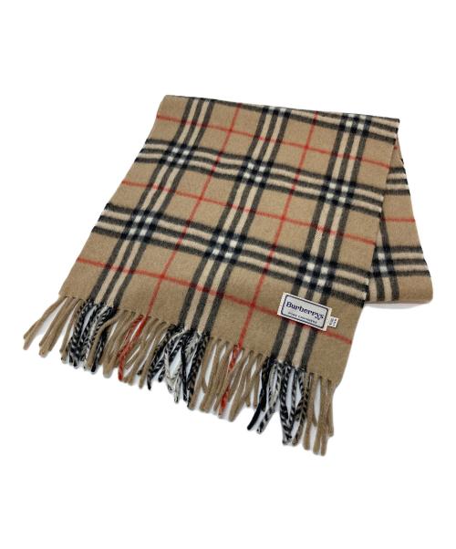 Burberry's（バーバリーズ）Burberry's (バーバリーズ) ノバチェックカシミヤマフラー　マフラー　チェック　 ベージュ サイズ:実寸参照の古着・服飾アイテム