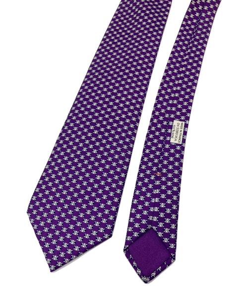 HERMES（エルメス）HERMES (エルメス) 総柄ネクタイ パープル サイズ:実寸参照の古着・服飾アイテム