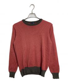 Drumohr（ドルモア）の古着「コットンニット　長袖ニット　イタリア製」｜ピンク×ブラウン