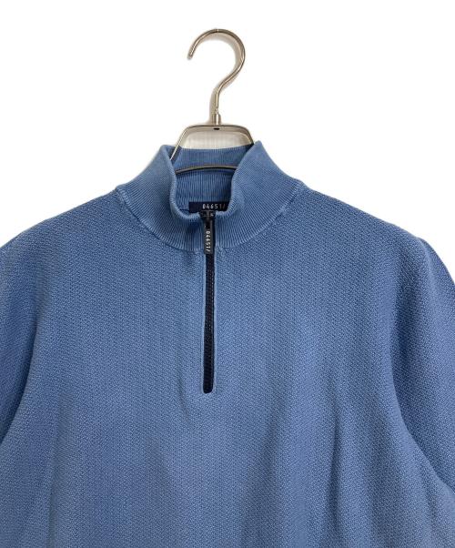 04651/A TRIP IN A BAG（トリップインアバッグ）04651/A TRIP IN A BAG  (トリップインアバッグ) ジップカットソー　ニットカットソー ブルー サイズ:Sの古着・服飾アイテム