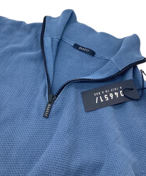 04651/A TRIP IN A BAG（トリップインアバッグ）04651/A TRIP IN A BAG  (トリップインアバッグ) ジップカットソー　ニットカットソー ブルー サイズ:Sの古着・服飾アイテム