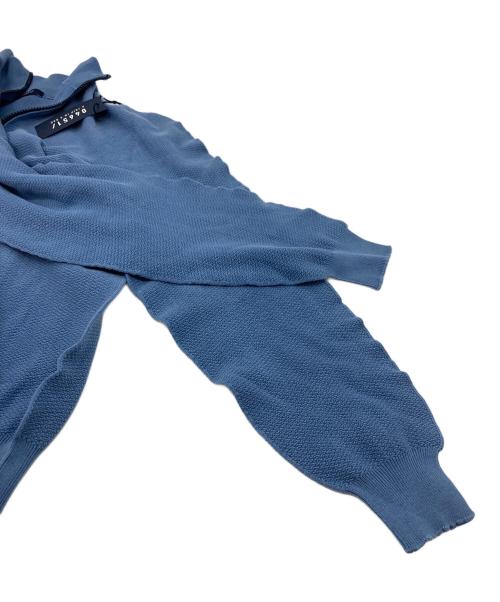 04651/A TRIP IN A BAG（トリップインアバッグ）04651/A TRIP IN A BAG  (トリップインアバッグ) ジップカットソー　ニットカットソー ブルー サイズ:Sの古着・服飾アイテム