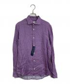 Drumohrドルモア）の古着「総柄シャツ　リネンシャツ」｜ピンク