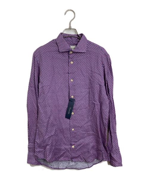 Drumohr（ドルモア）Drumohr (ドルモア) 総柄シャツ　リネンシャツ ピンク サイズ:Sの古着・服飾アイテム