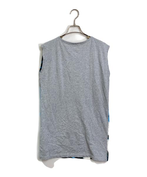 MM6 Maison Margiela（エムエムシックスメゾンマルジェラ）MM6 Maison Margiela (エムエムシックスメゾンマルジェラ) 転写プリント ノースリーブカットソー グレー×ブラック サイズ:Mの古着・服飾アイテム