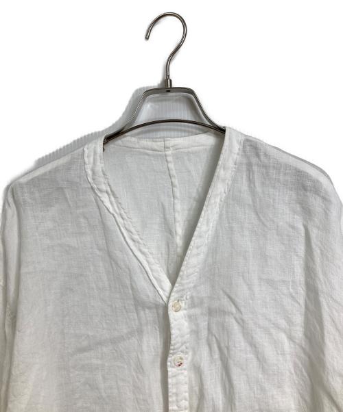 BROCANTE（ブロカント）BROCANTE (ブロカント) リネンキャンバス カルディガンシャツ ホワイト サイズ:2の古着・服飾アイテム