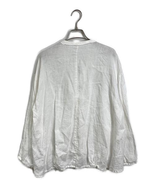 BROCANTE（ブロカント）BROCANTE (ブロカント) リネンキャンバス カルディガンシャツ ホワイト サイズ:2の古着・服飾アイテム