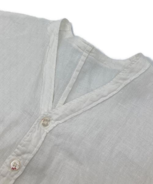 BROCANTE（ブロカント）BROCANTE (ブロカント) リネンキャンバス カルディガンシャツ ホワイト サイズ:2の古着・服飾アイテム