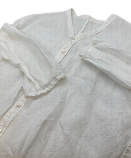 BROCANTE（ブロカント）BROCANTE (ブロカント) リネンキャンバス カルディガンシャツ ホワイト サイズ:2の古着・服飾アイテム