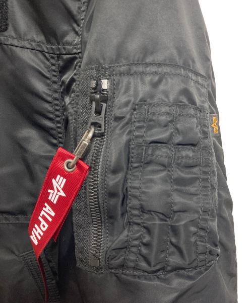 ALPHA（アルファ）ALPHA (アルファ) フーデッドリブジャケット　ナイロンジャケット　中綿ジャケット　アウター ブラック サイズ:Lの古着・服飾アイテム