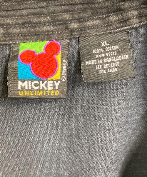 DISNEY（ディズニー）Disney (ディズニー) 【古着】90’Sコーデュロイシャツ　長袖シャツ　ミッキー　プルート　90年代 ネイビー×ブラック サイズ:XLの古着・服飾アイテム