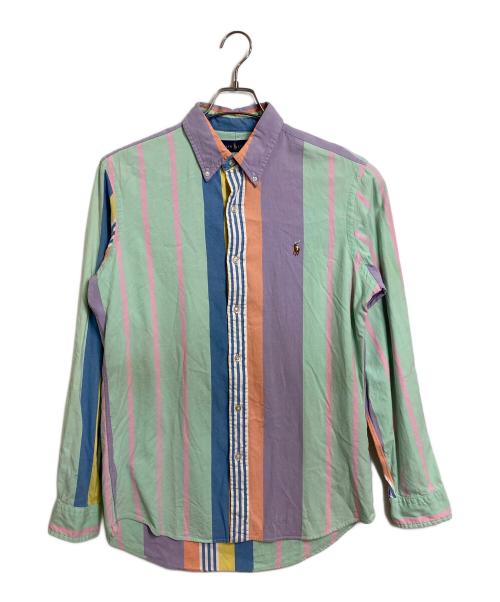 RALPH LAUREN（ラルフローレン）RALPH LAUREN (ラルフローレン) クレイジーパターンボタンダウンシャツ　長袖シャツ　ポニー刺繍　ストライプ　総柄 マルチカラー サイズ:Mの古着・服飾アイテム