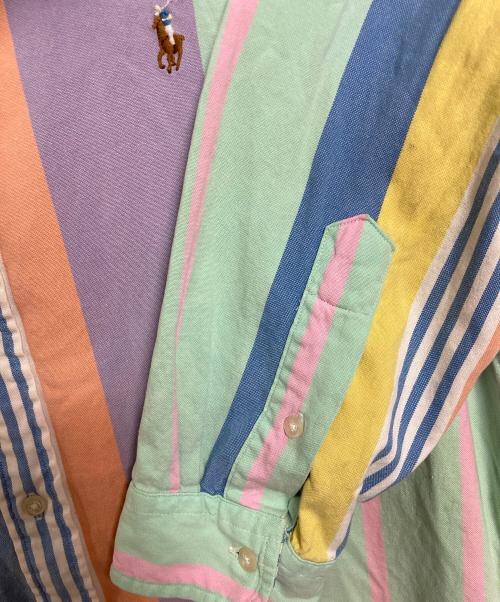 RALPH LAUREN（ラルフローレン）RALPH LAUREN (ラルフローレン) クレイジーパターンボタンダウンシャツ　長袖シャツ　ポニー刺繍　ストライプ　総柄 マルチカラー サイズ:Mの古着・服飾アイテム