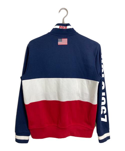 POLO RALPH LAUREN（ポロ・ラルフローレン）POLO RALPH LAUREN (ポロ・ラルフローレン) トラックジャケット　ジャージ　アウター　ライトアウター　ポニー刺繍 トリコロールカラー サイズ:Mの古着・服飾アイテム