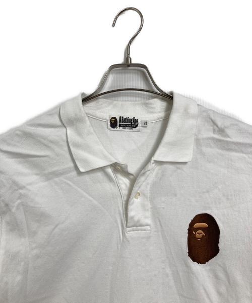 A BATHING APE（ア ベイシング エイプ）A BATHING APE (ア ベイシング エイプ) HEAD POLO BAPEC  ヘッド ポロ ベイプ  ポロシャツ　半袖シャツ ホワイト サイズ:XLの古着・服飾アイテム