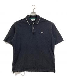LACOSTE（ラコステ）の古着「配色リブニットインディゴポロシャツ　半袖シャツ」｜グレー