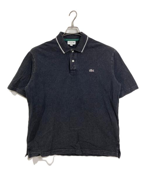 LACOSTE（ラコステ）LACOSTE (ラコステ) 配色リブニットインディゴポロシャツ　半袖シャツ グレー サイズ:US Lの古着・服飾アイテム