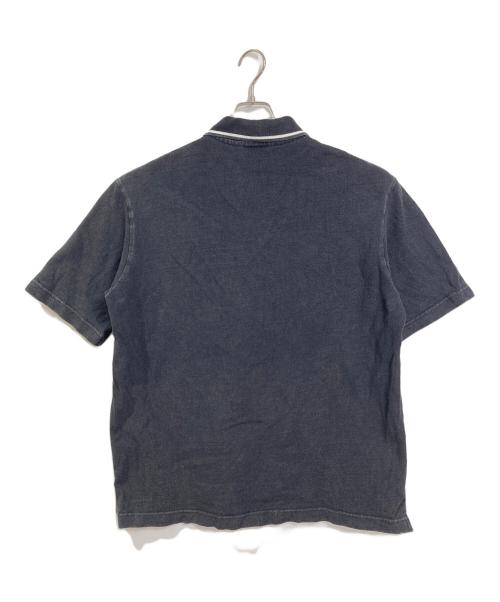 LACOSTE（ラコステ）LACOSTE (ラコステ) 配色リブニットインディゴポロシャツ　半袖シャツ グレー サイズ:US Lの古着・服飾アイテム
