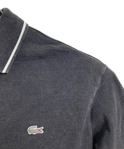 LACOSTE（ラコステ）LACOSTE (ラコステ) 配色リブニットインディゴポロシャツ　半袖シャツ グレー サイズ:US Lの古着・服飾アイテム