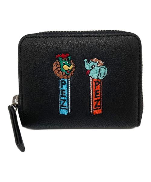ear PAPILLONNER（イアパピヨネ）ear PAPILLONNER (イアパピヨネ) Perche (ペルケ) PEZ (ペッツ) ジャバラ二つ折り財布　カード収納　コインケース ブラック サイズ:実寸参照 未使用品の古着・服飾アイテム