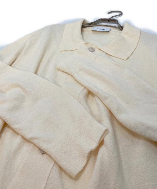 LARDINI（ラルディーニ）LARDINI (ラルディーニ) ニットジャケット カーディガン　ナイロン混カーディガン　イタリア製 アイボリー サイズ:Mの古着・服飾アイテム