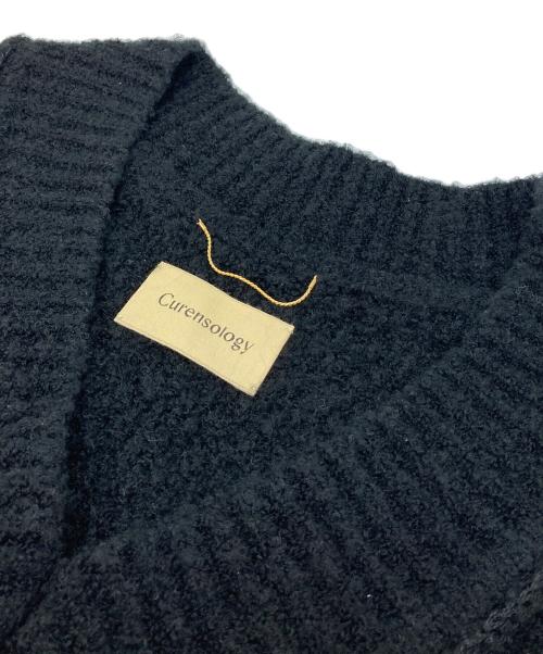 Curensology（カレンソロジー）Curensology (カレンソロジー) ニットベスト　オーバーサイズ ブラック サイズ:FREEの古着・服飾アイテム