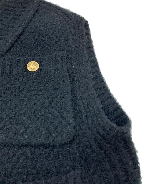 Curensology（カレンソロジー）Curensology (カレンソロジー) ニットベスト　オーバーサイズ ブラック サイズ:FREEの古着・服飾アイテム